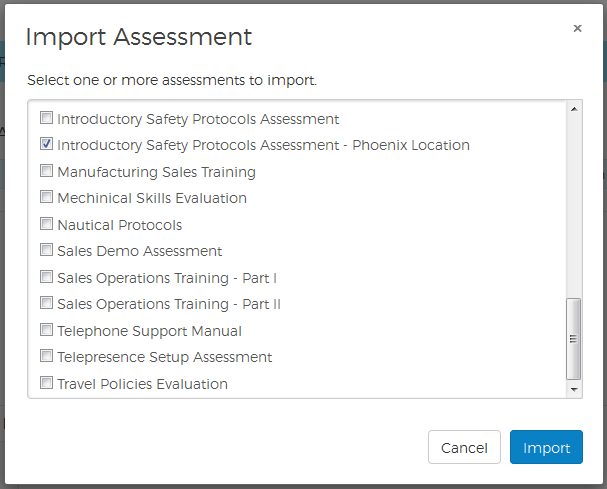 Import Assessment