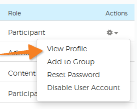Selecting a User Profile to Edit